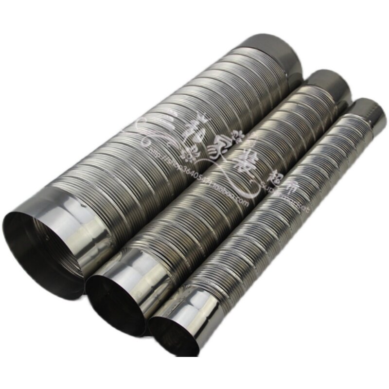 304不锈钢200mm长1米油烟机波纹可弯排烟管通风管烟囱耐高温软管