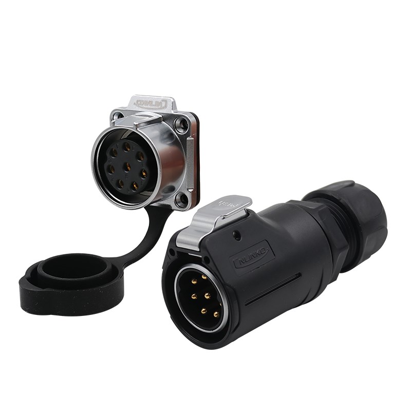 凌科新品LP28大电流2芯芯8芯圆形快充防水航空插头连接器插座