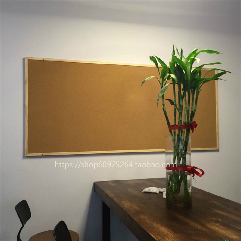 定制大号双面木框软木板留言板 照片墙水松板100*150CM告示宣传栏