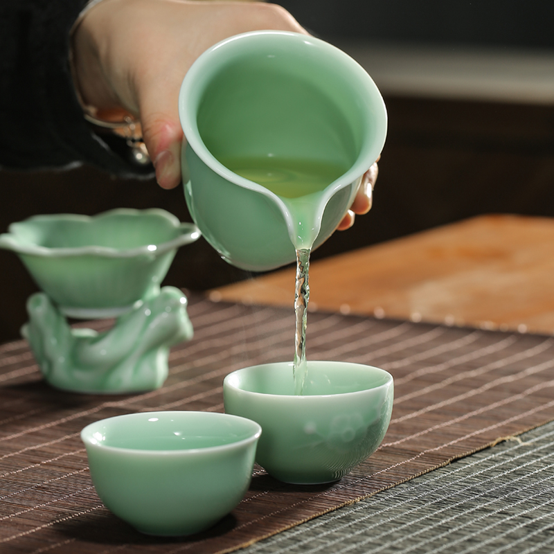 青瓷公道杯大号分茶器大容量茶海匀茶杯子单个陶瓷功夫茶具配件