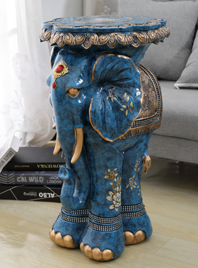 欧式高脚大象凳子客厅装饰家居花瓶凳摆件乔迁新居礼品象凳工艺品
