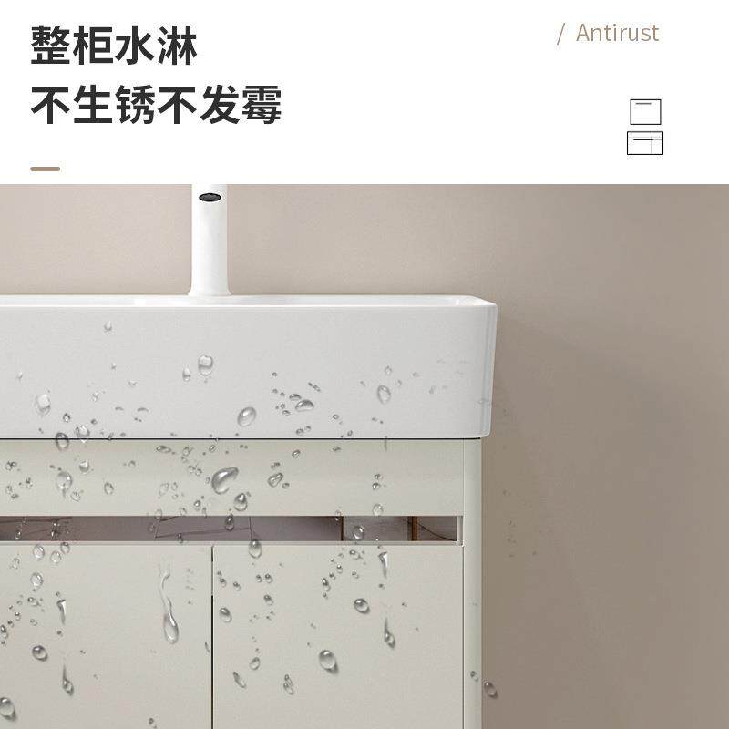 小户型极合窄洗手盆池台柜组583陶瓷一体洗洗新品304不脸锈钢浴室