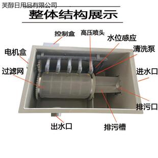 家用鱼缸鱼池池分锦JQG鲤过鱼滤自动反冲洗便离转鼓循环微滤机静