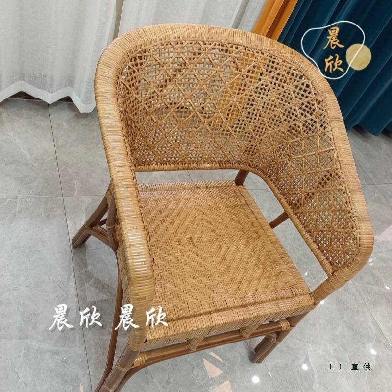 天然藤老人椅手工老式编织家985怀旧阳台师椅单椅人老用年人靠背