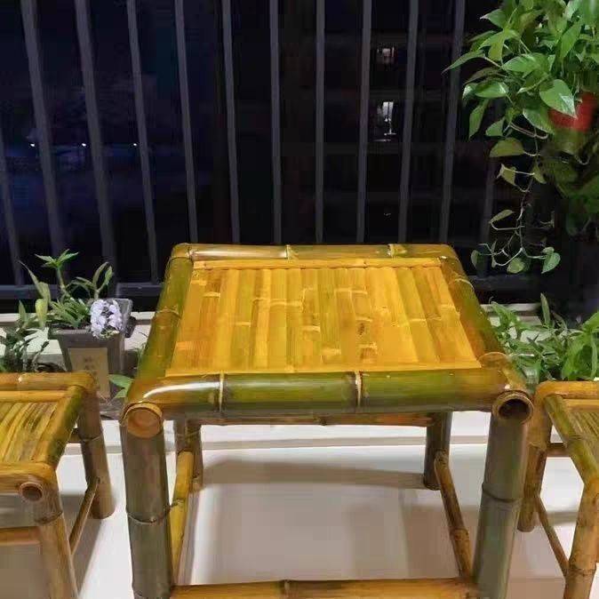 户外竹桌椅茶几椅子竹编竹子桌椅全套家用室外茶桌家具复古竹制品