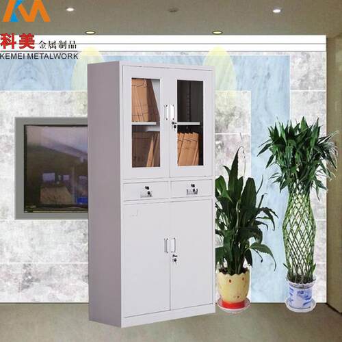 办公室璃中二斗屉玻a4文柜铁皮件档案凭证柜资料抽财务柜储物km-0