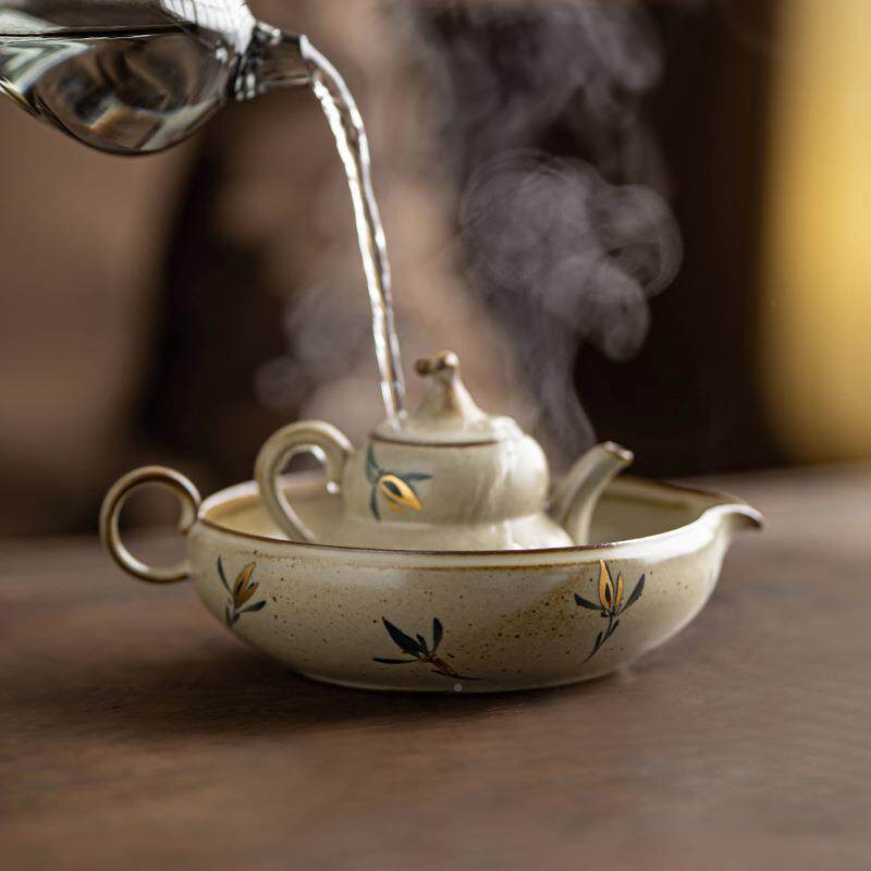陶瓷壶承壶养紫砂壶盘干泡茶道配件QMR款2025新复古中式中国风