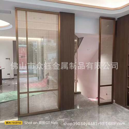别墅客厅玄关艺术玻璃隔断酒店餐厅大堂玄关屏风