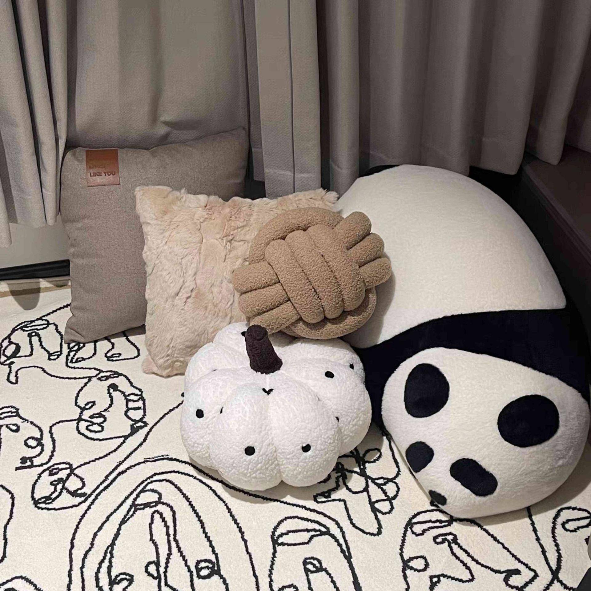 趴趴猫创熊意座椅酣熊睡1猫高弹力矮凳窗摆件网红可爱熊猫飘靠垫