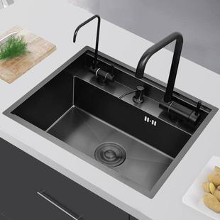 餐西GBA5532吧台隐藏岛式 水槽纳米黑色30带4不锈钢水槽迷你盖板中
