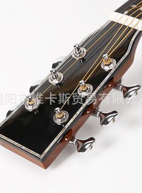 单他吉1寸民谣工厂现货云杉桃花全单全板喜鹊雕花原声电VGD箱4加