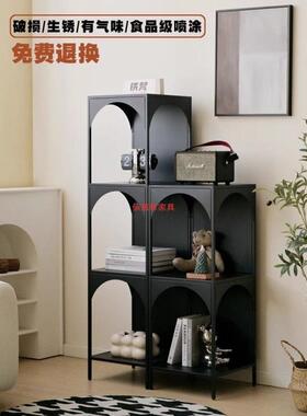 创意铁艺架客厅落地置架书角落书柜物杂OBP物收纳陈列架展柜奶油