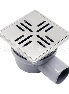 排不锈漏钢304水盖拉EOE丝表面浴室地塑料方形防臭淋浴管