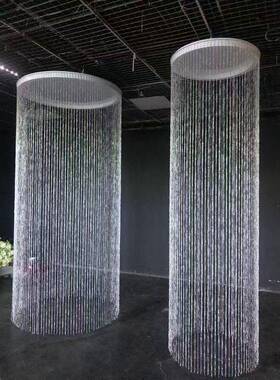 新礼款雪婚堂吊顶圆环暮挂飞蝶珠帘流62686苏圆形件线帘婚庆舞台