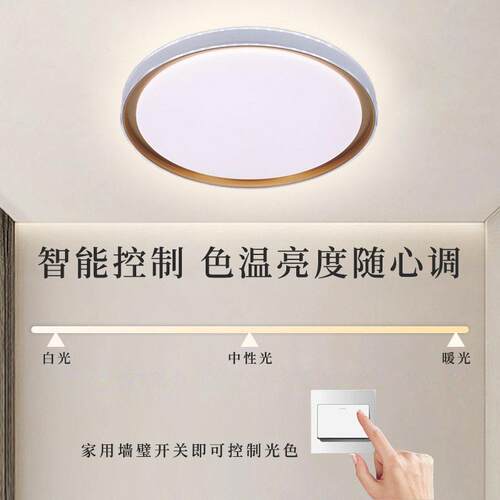 LE吸D顶灯全光90谱灯护眼意水晶亮创卧室房间客厅灯餐厅超亮