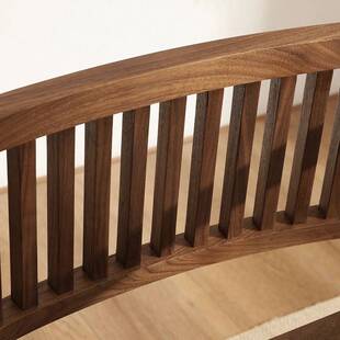 新中式黑胡桃木单人沙发休闲椅宋式美学实木矮圈椅禅椅打坐椅家具