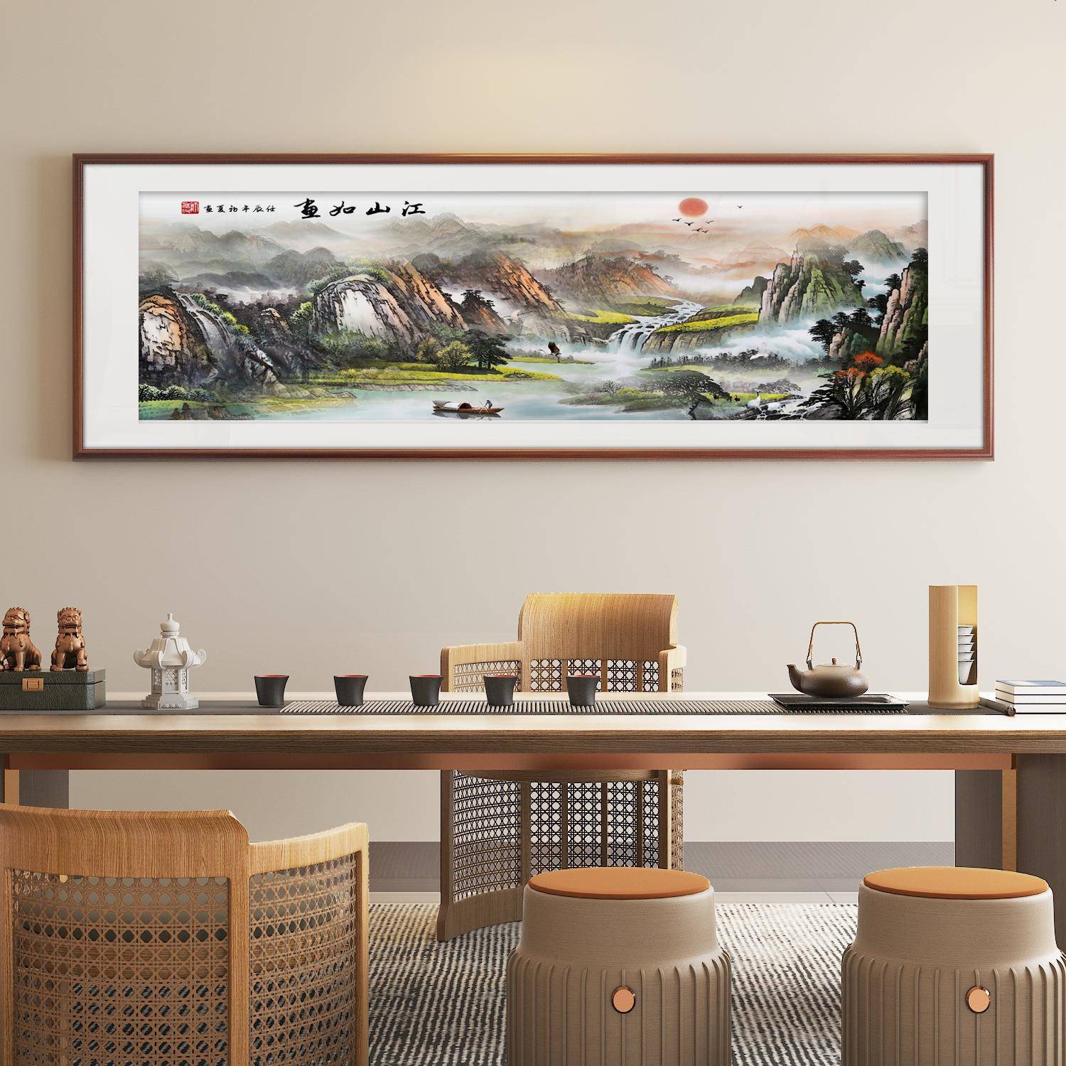 饭店餐厅装饰字酒店包厢包画间墙面画壁中式挂牌匾餐桌画38背景