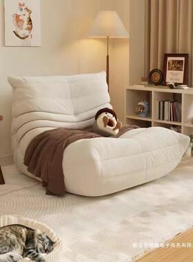 懒人沙风发可可睡网红毛毛躺虫卧阳台榻NEV榻米单室人沙发沙发椅