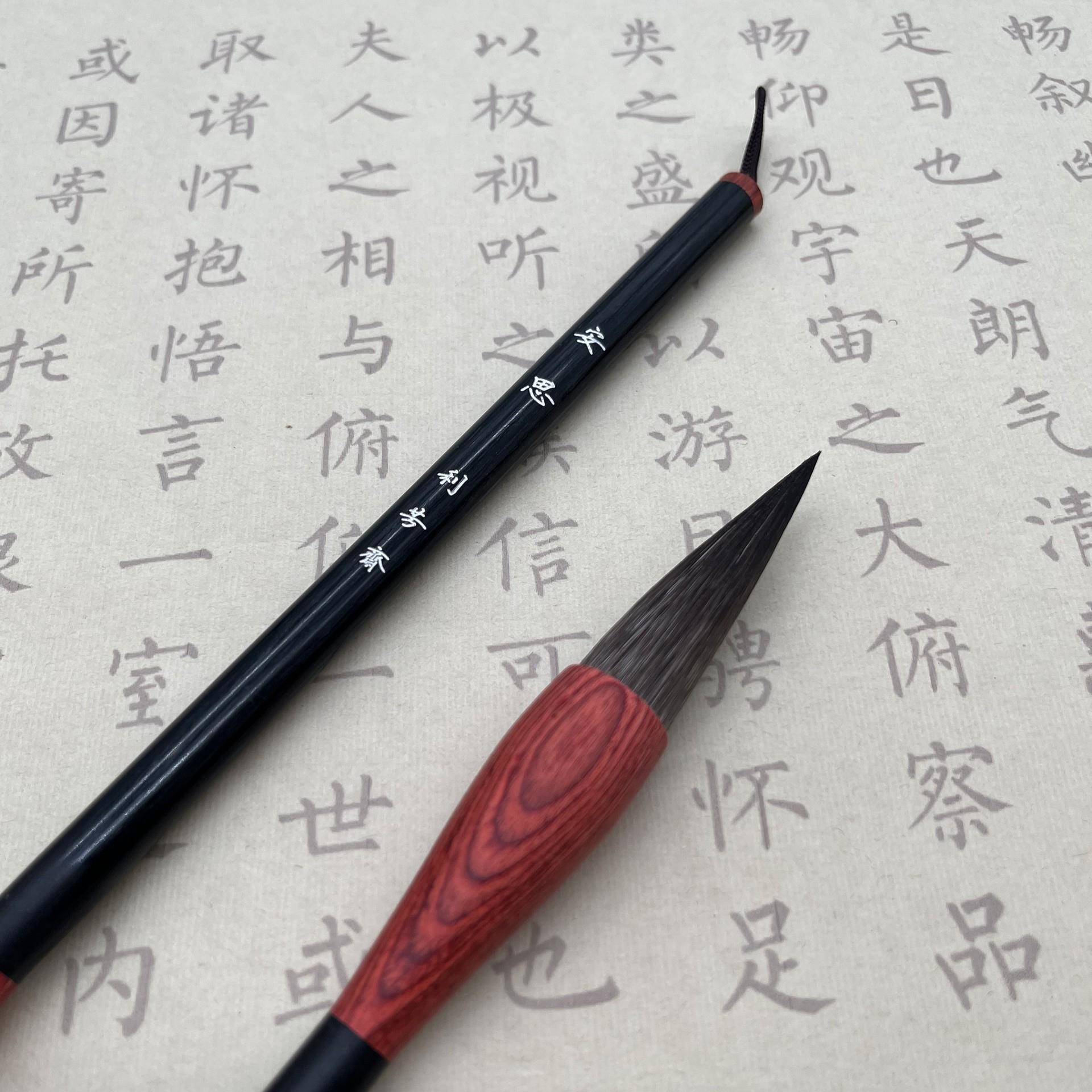 手工高毛笔松毛大楷档檀木鼠杆大画长峰行书楷书安思法国毛笔