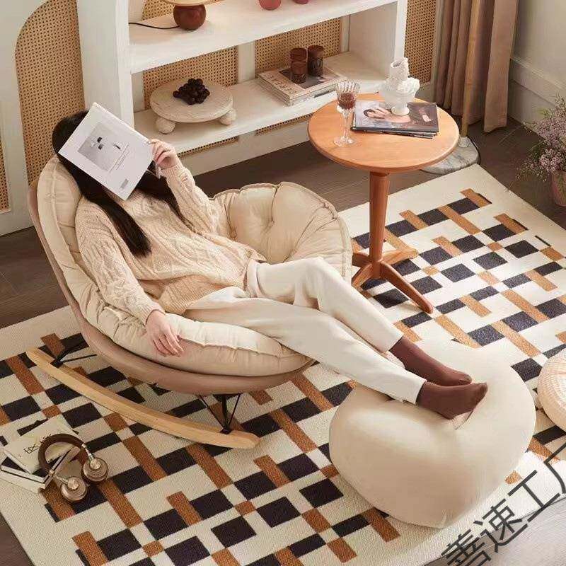现躺代轻蛋壳摇椅奢雪橇式摇摇椅椅阳卧室家用休懒人沙台发椅单闲