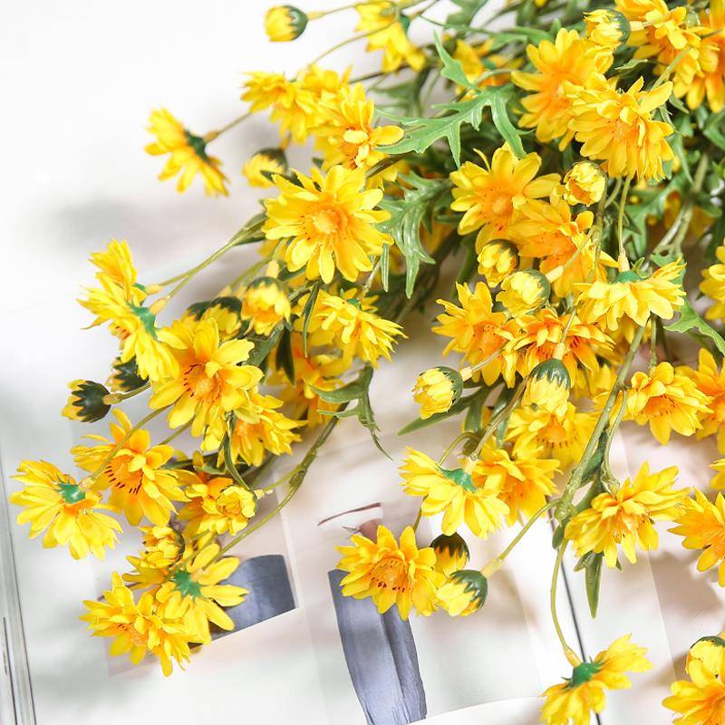 牌:qita丁菊插花雏菊室内花单支假花装香饰干花花束摆设客厅餐桌