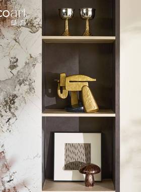 轻书奢复古风家居工艺品术感抽象线摆件客厅艺边几房书RZK曲架装