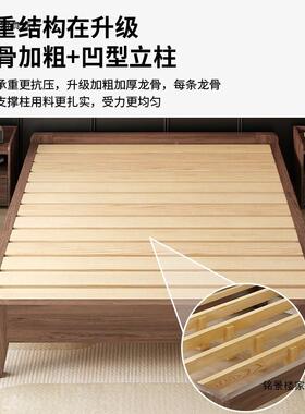 胡无床头透气防式潮排骨架色桃OBT出租屋无靠矮床经济型板榻榻米