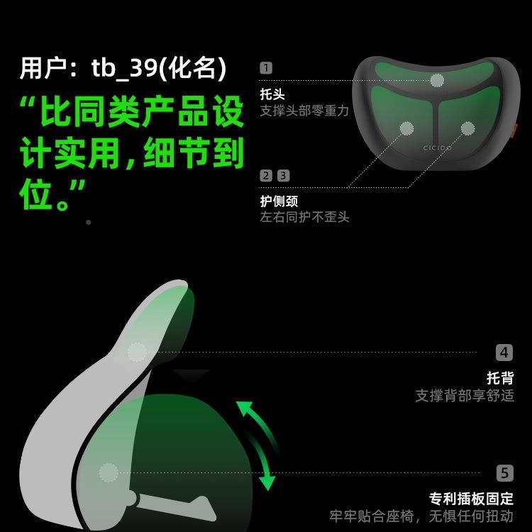 CIC靠I椅DO车头枕汽用枕护颈车内座180枕头开车护腰靠垫脖子颈枕