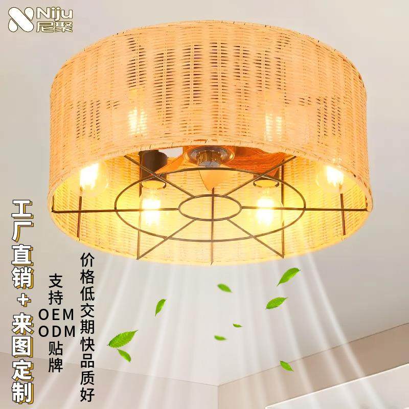 美式复古扇灯泡e27螺口卧室餐厅吊568灯一体风灯用家d用专超亮le