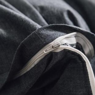 日式A纯类单子件水洗棉被套全棉纯棉色单被套格学生宿舍单人被双