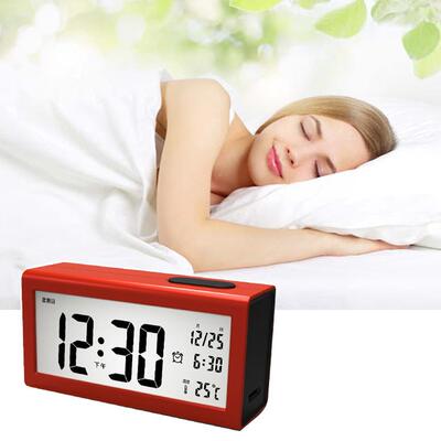 钟亚马逊爆款万年ZUT历闹学生床头夜光电子钟睡时尚静贪音钟