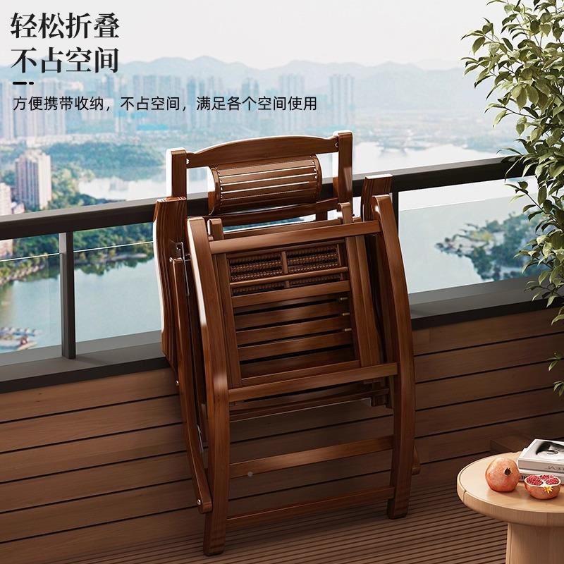 新款HBS2025竹椅坐睡两用折摇叠椅午休椅老人家用闲摇摇椅休懒沙