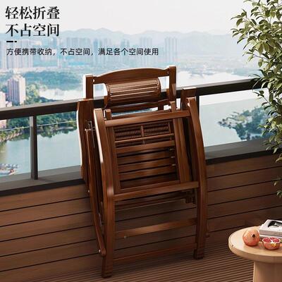 新款HBS2025竹椅坐睡两用折摇叠椅午休椅老人家用闲摇摇椅休懒沙