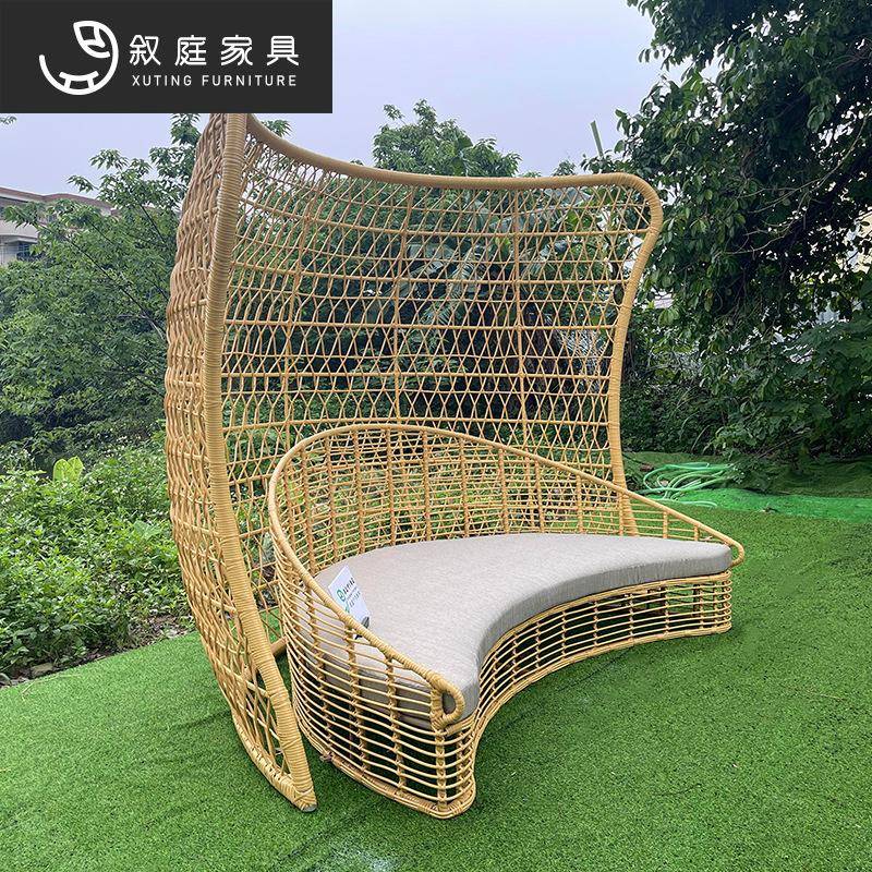 22-5-16-户外躺沙发藤编庭院阳花园家具景区藤椅防晒防休闲水室外
