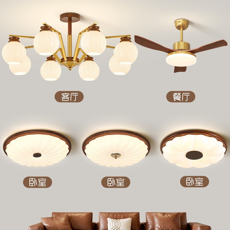 中古风客厅吊灯复古美式大厅