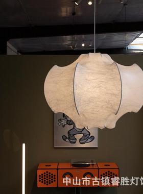 卧室代吊约灯复意大利蚕丝房47380间古中山灯具创意个性圆形现简
