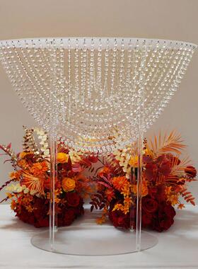 境新款婚庆用品亚饰克跨力橱水晶装花架婚礼主桌装饰家居窗布NFZ