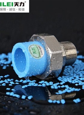 天力管ppr水管配件水管配件蓝色外丝活接头20 25 32