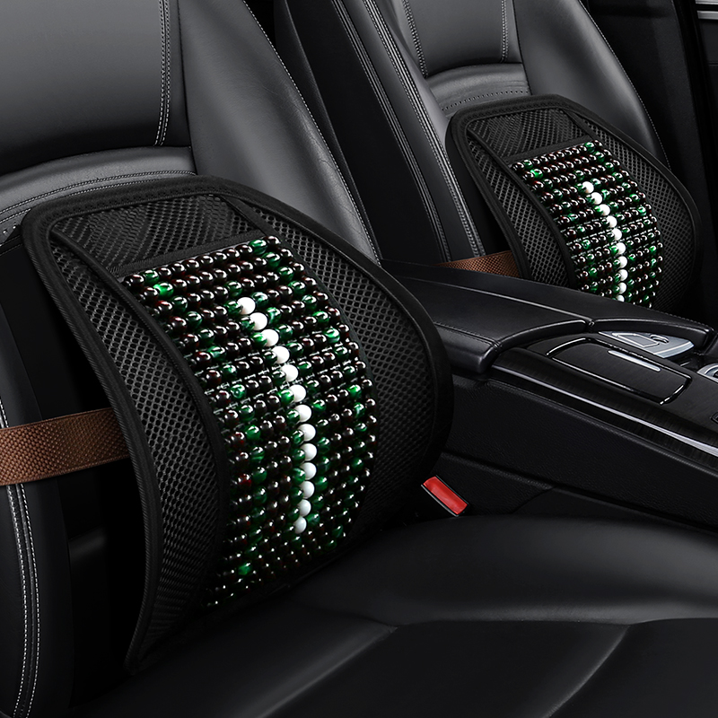 汽车腰靠办公室夏季座椅腰部木珠透气车载腰拖靠枕车用护腰靠背垫