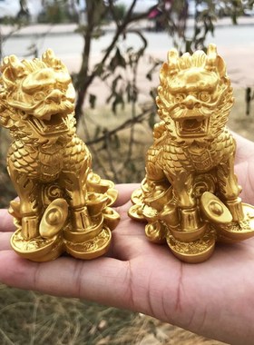 麒麟摆件一对 火麒麟家居客厅电视柜酒柜玄关卧室装饰工艺品摆件