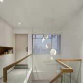 实木扶手围栏护栏定制顺步厂家室内楼梯中式 玻璃扶手纯玻璃整体梯