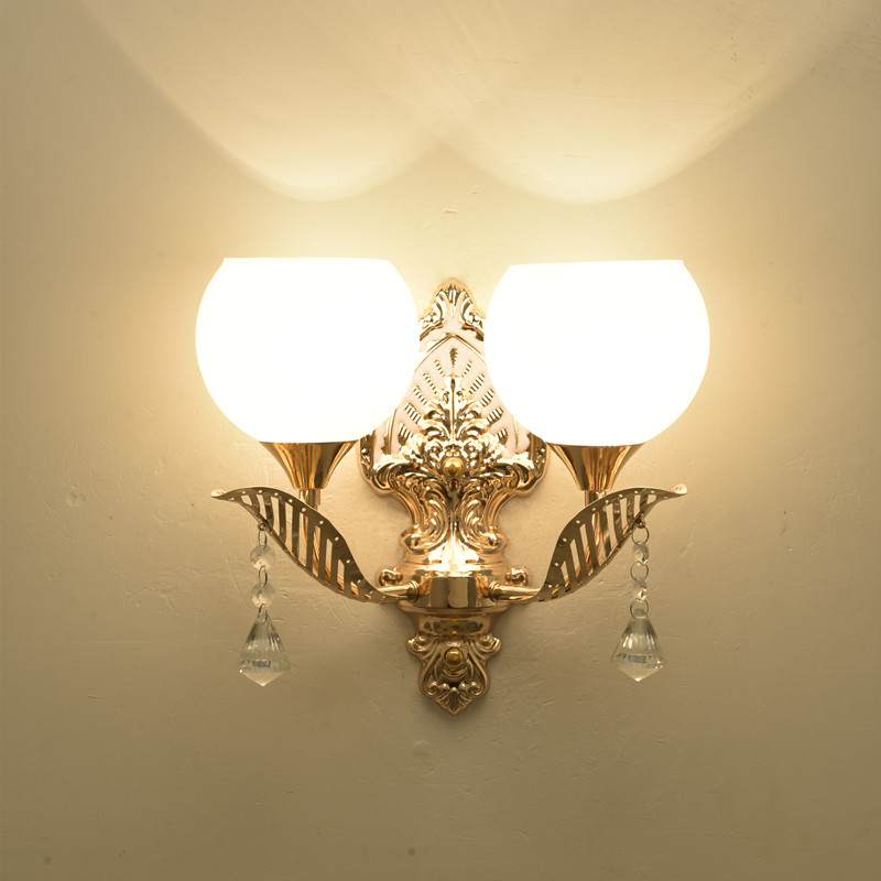 金色壁灯卧室现代简约客厅墙壁灯欧式楼梯过道led遥控房间床头灯