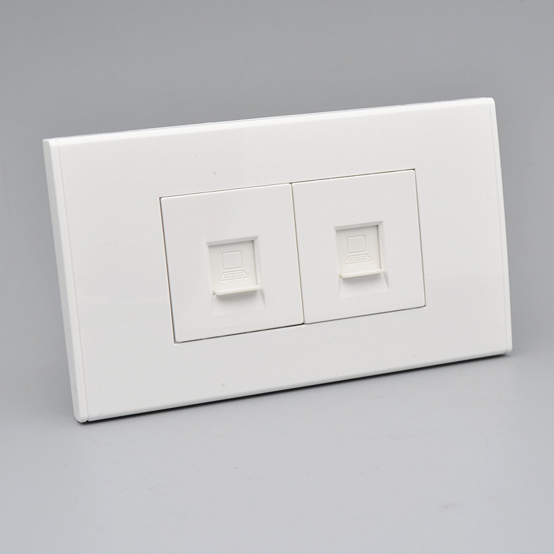 口类千兆网线插座二位CT六类电脑插座网络网口信息面板