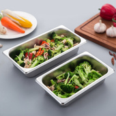 不锈钢份数盆份数盒份数盘带盖长方形份盛菜盆快餐盆商用