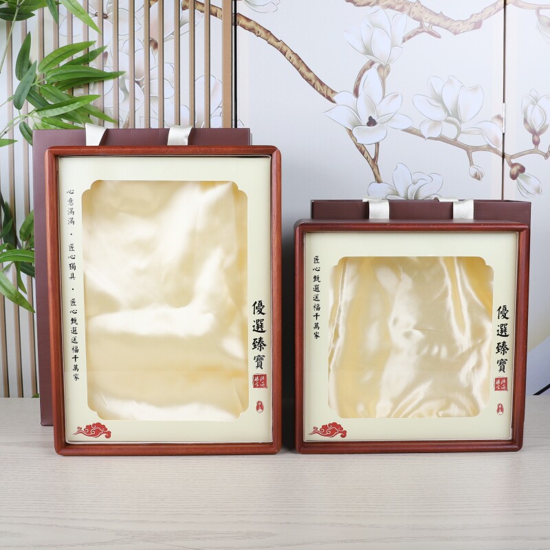 高档实木鱼胶展示柜包装盒花胶收藏礼盒礼品盒长方形盒子通用空盒