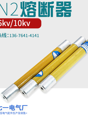RN2高压熔断器10kv165长绝缘黄管RN2-10kv6k0.5A1A长185保险管丝