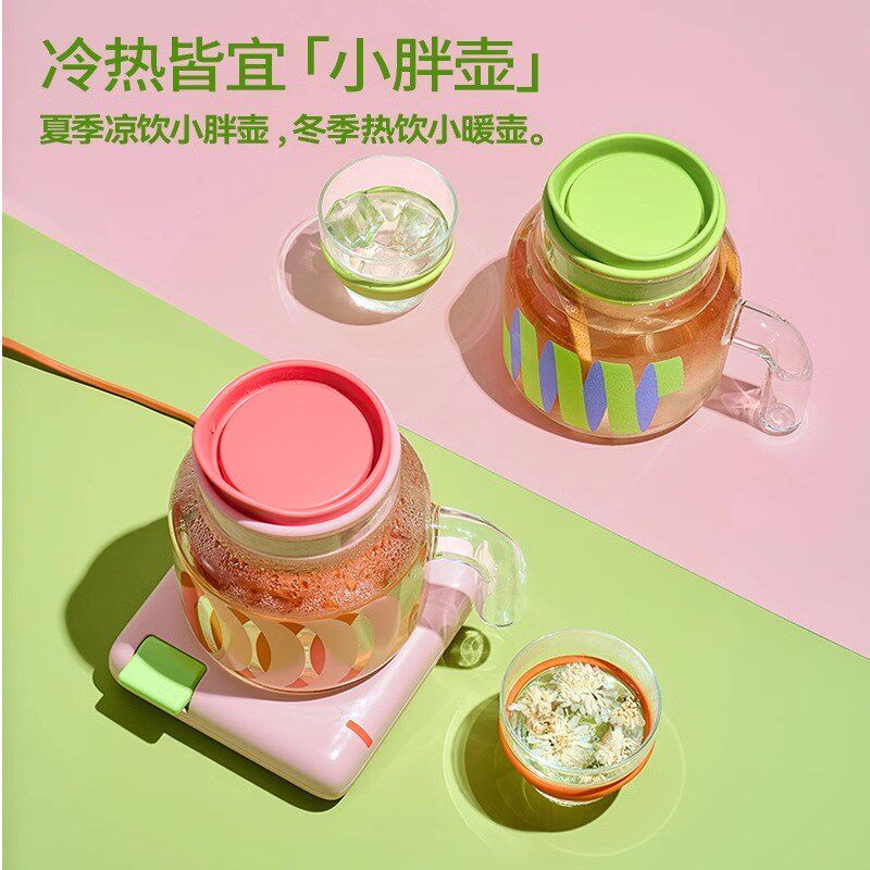和序大容量玻璃茶壶耐高温茶水分离泡茶壶办公室家用花茶杯小胖壶