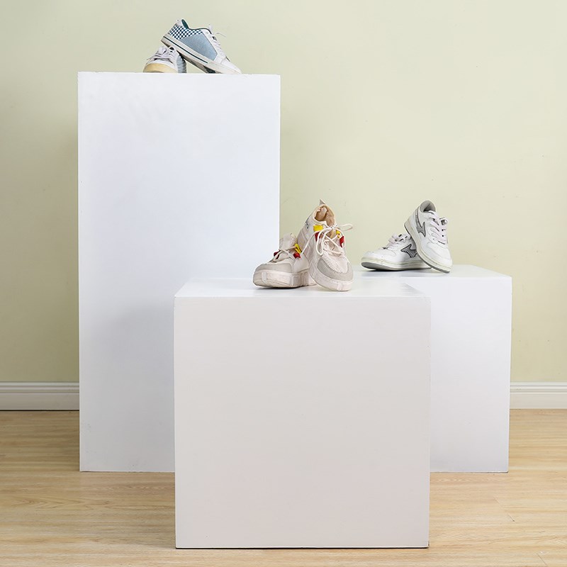 地台展示台橱窗长方体展会展台木制烤漆模特白色底座商业陈列展柜