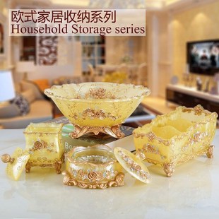 欧式水果盘创意有脚干果盆大号家用客厅现代奢华茶几装饰品摆件