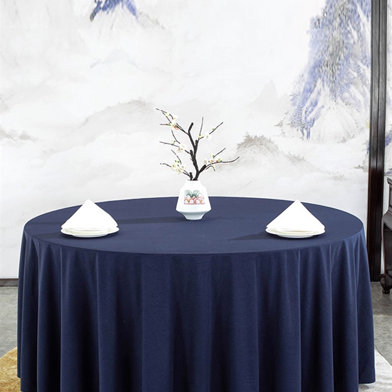 加厚酒店圆形餐桌布饭店大圆桌台布餐厅桌布布艺宴会定制